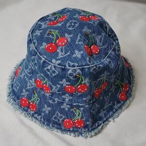 Louis Vuitton x TM Blue Denim Cherry Bucket Hat